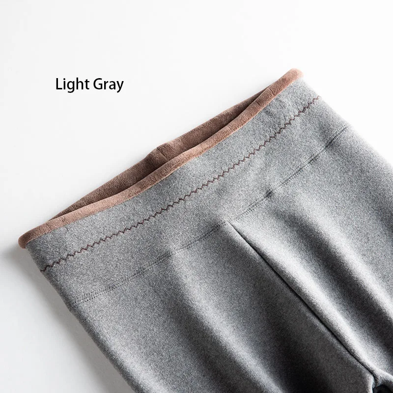 Light Gray SCOORBEE однотонные женские бархатные хлопковые модные леггинсы осенние и зимние брюки теплые брюки утепленные кашемировые женские брюки - Цвет: Light Gray