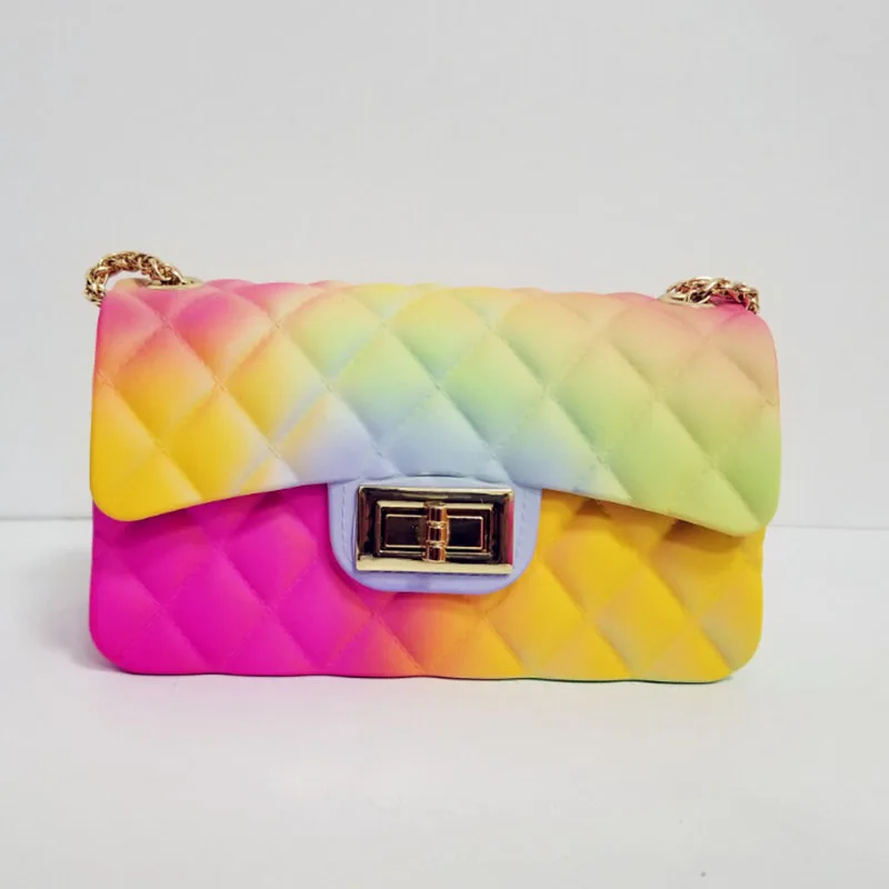 

Rainbow Candy Color Purse Women Mini Shoulder Bag Clutch Small Bag Candy Color Female Clutch luxury handbags designer bags