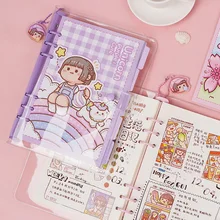 

Kawaii Cartoon Little Girl Sakura Diary Book A5 Spiral Notebook 160P Lined+Grid Paper 2022 Children Students Planner Gift