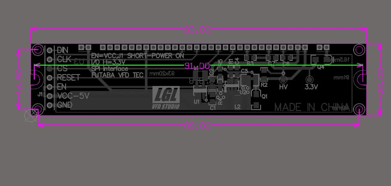 Tela de fósforo vfd para arduino c51,