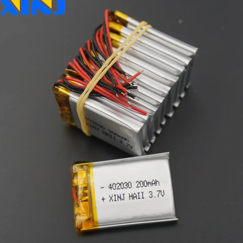 XINJ 3,7 V 200 mAh литий-полимерный аккумулятор li ion 402030 для автомобиля dvc DVR камера MP3 музыкальный плеер gps Sat nav