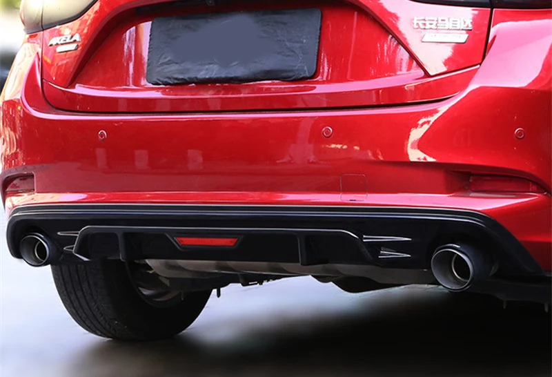 

For Mazda 3 Axela sedan 2017-2018 Rear bumper Body Kit PU rear Lip Exhaust kit Extension Splitter Mould Car Styling