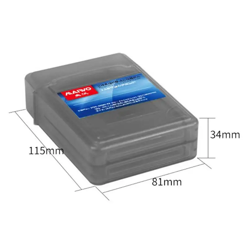 MAIWO пластиковый 2,5 дюймовый ящик для хранения жесткого диска HDD SDD чехол для хранения жесткого диска чехол с поддержкой двух жестких дисков 2,5 дюйма