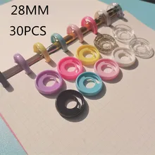 Nouveau trou en forme de champignon 30 pièces 28mm, accessoires de reliure pour ordinateur portable, peut être inséré, anneau de reliure en plastique, boucle de reliure,