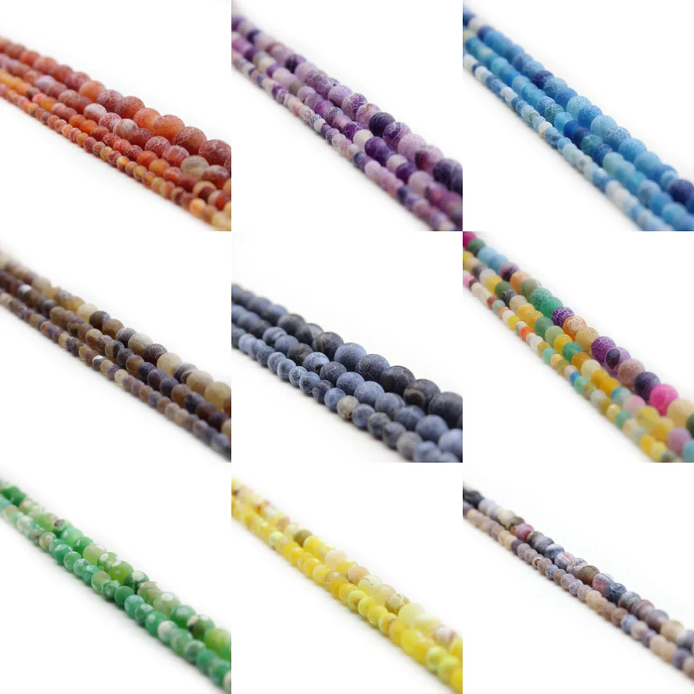 

4 6 8 10mm Natural Stone Beads Weathered Fossils Morganite Round Gem Semi Precious Loose Beads For Jewelry Making DIY Bracelet