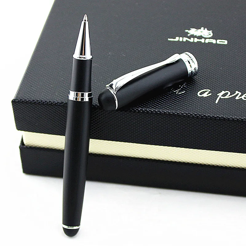 JINHAO 750 серебряные аксессуары металлический цвет подарок Студенческая Отделка Ручка-роллер