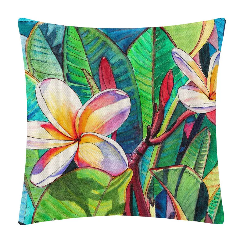 Весенние фауэрс и гончарные картины Чехлы для подушек Tullips Plumeria Lilies Цветочная Подушка Чехол декоративный льняной чехол для подушки - Цвет: F