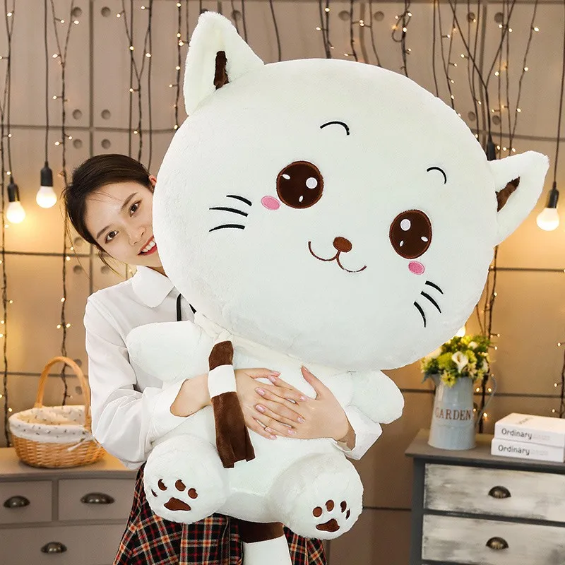 Горячая Распродажа Kawaii Большой лицо галстук/шарф/колокольчик Кот плюшевая