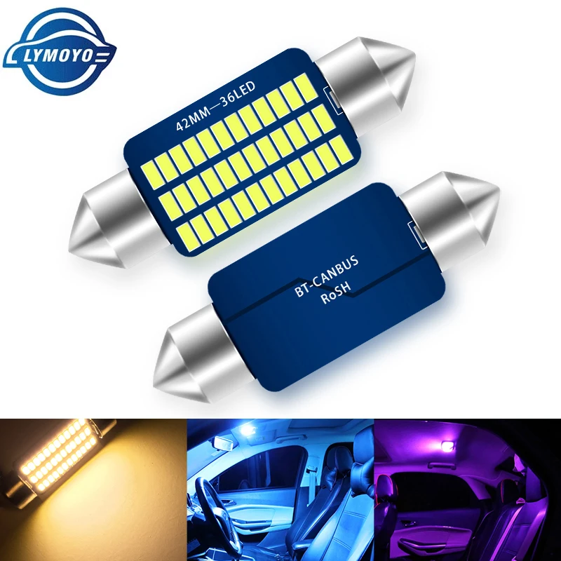 10Pcs Canbus car C5W led 31 36 39 41mm interior Light 4014 Chips LED Festoon Bulb Car Dome No Error Auto Interior Reading Lamp | Автомобили