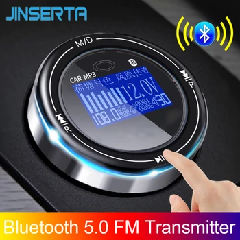 

JINSERTA 2020 NEW Bluetooth 5.0 Fm Transmitter Handsfree Car Kit MP3 Modulator 3.1A Car Charger Double USB With LED Screen