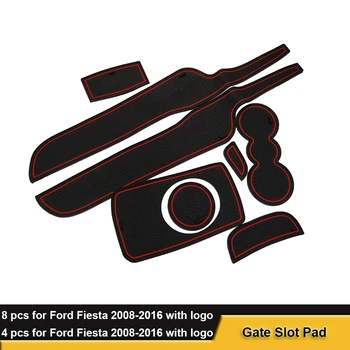 

Gate Slot Pad For Ford Fiesta 2008-2016 With Logo Anti-slip Non-slip Rubber Decorator Cup Sticker Door Groove Mat