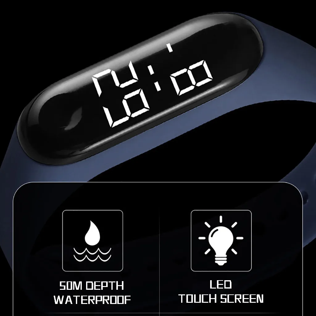 Relogio светодиодный электронные спортивные весы светящиеся сенсорные часы мужские и женские водонепроницаемые наручные часы Мужские часы с браслетом