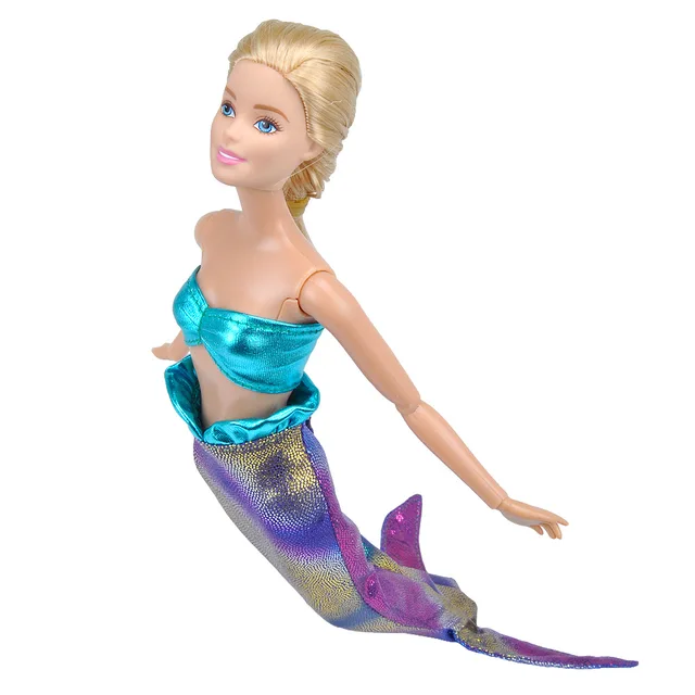 1 Set Doll Mermaid Tail Dress Doll Clothes Party Dress Wedding Dressing Doll Accessories Cospay Outfit For 30cm Doll 4