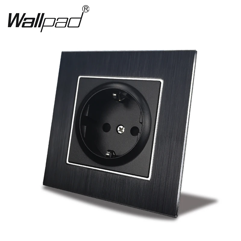 1 Socket Трехместный ЕС розетка Wallpad 110 V-250 V AC металлический каркас 16A 234*86 мм ЕС штепсель 3 Way электрическая розетка розетки с когтями - Тип: 1 Socket