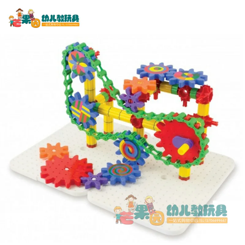 

Hand Gear Chain Machinery Combination Building Blocks Toy Children Assembly Science Experiment Kindergarten Teaching Aids