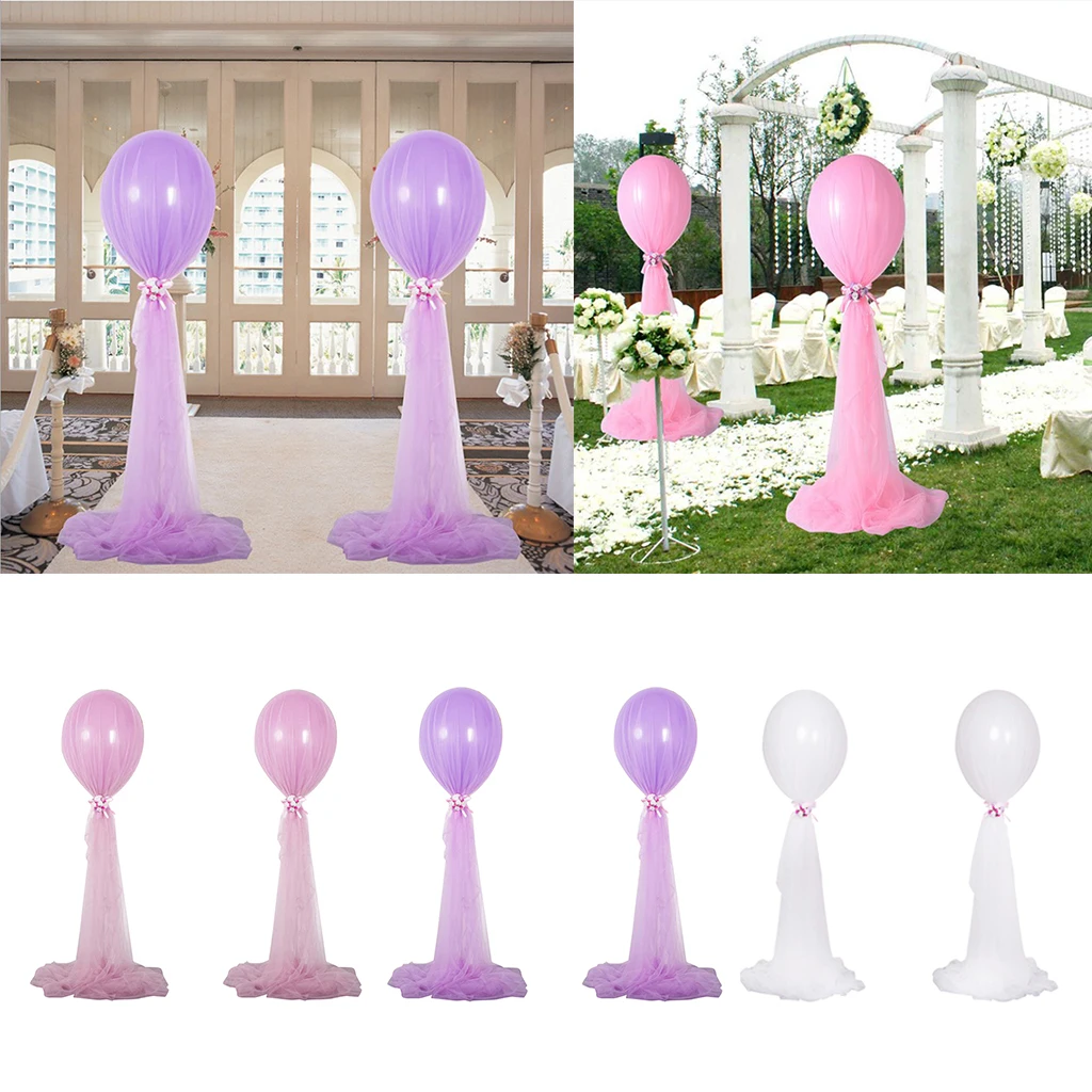  2 Sets Balloon Tulle Stand Party Decorations for Wedding Festivals
