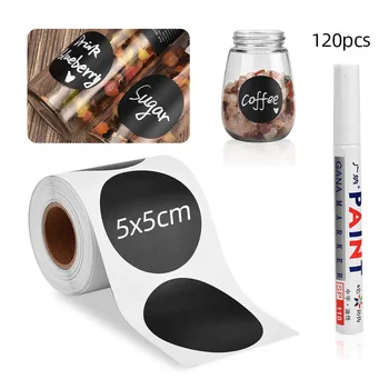 

120pcs Kitchen Labels Jars For Spices Stickers Pantry Labels Containers Organizers Waterproof Chalkboard Spice Jar Wall Sticker