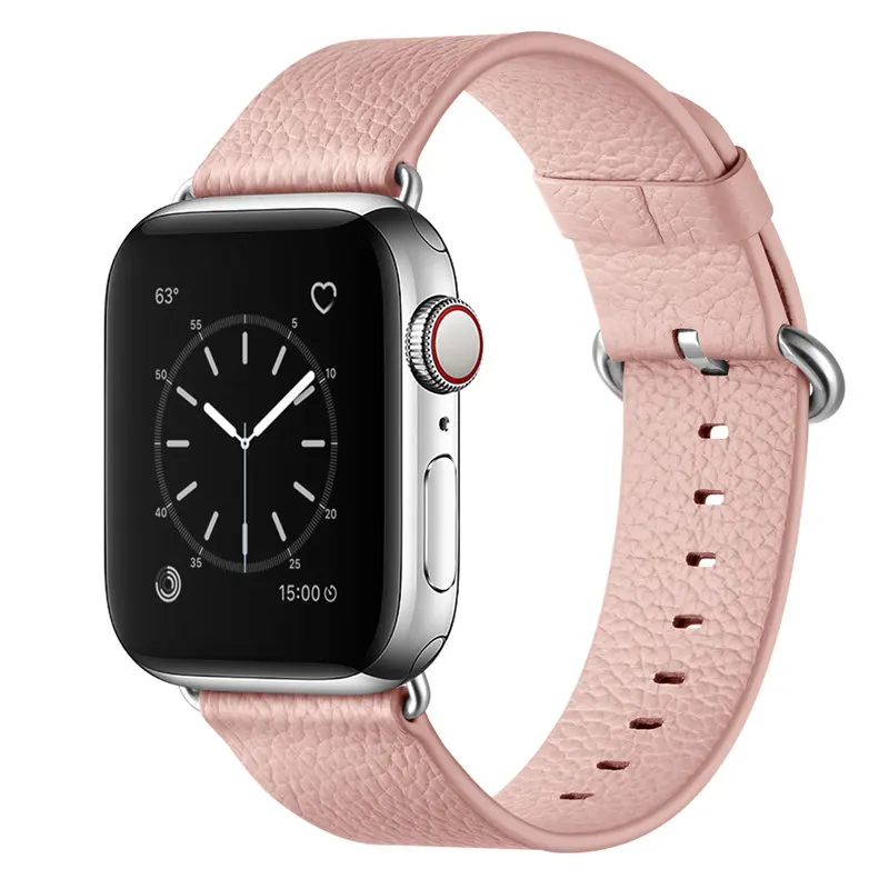 Ремешок для apple Watch 38 мм 42 мм 40 мм 44 мм женский кожаный ремешок с лицевым покрытием для замены ремешка для iWatch серии 5/4/3/2/1