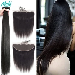 Straight Bundles With Frontal Lace Frontal with Bundles Brazilian Waving Human Hair 3 Bundles with Closure Remy Hair Extension