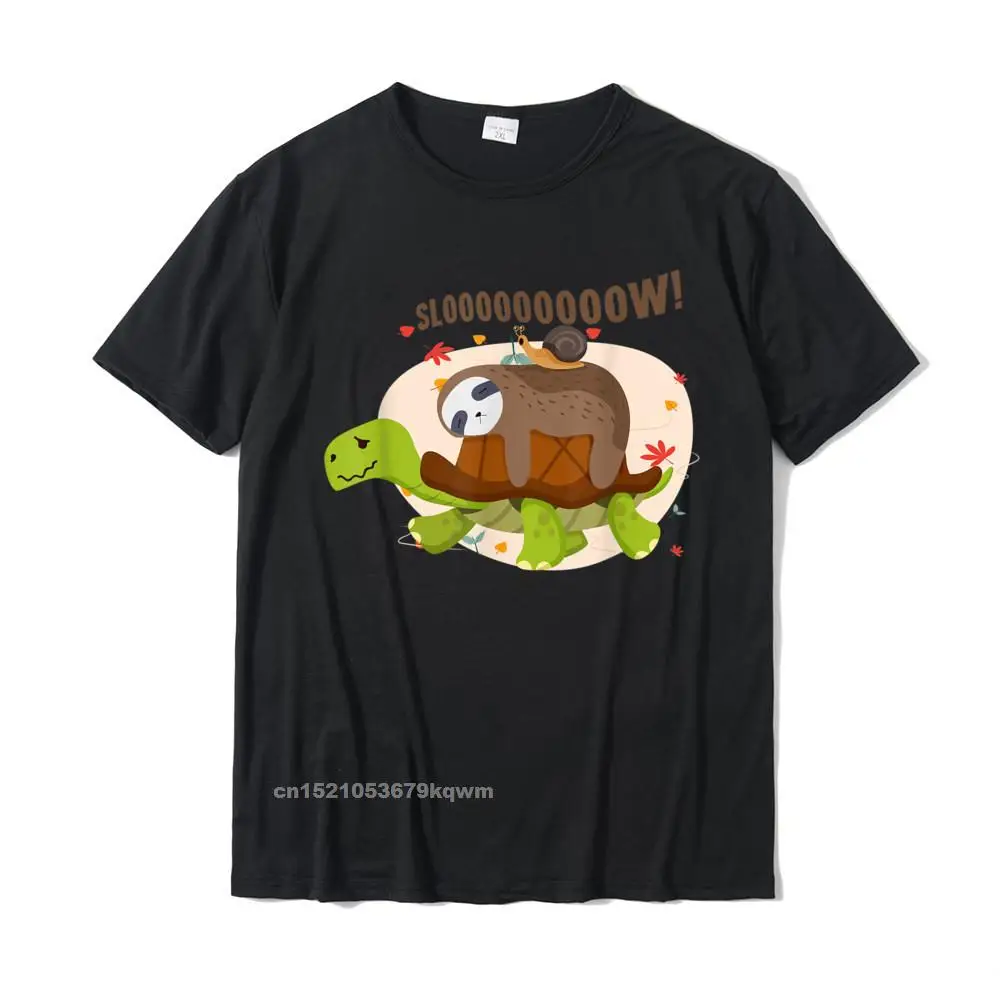 Family Tops & Tees New Coming Crewneck Casual Short Sleeve Cotton Fabric Men's T Shirt Casual Tee Shirts Free Shipping Fun Cute Funny Sloth Slow Design T-Shirt__4471 black