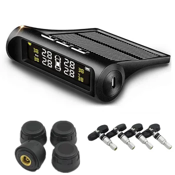 

Car Tire Pressure Monitoring System Internal External Sensor Solar TMPS Control Wheels Wireless Tyre Pressure Alarm