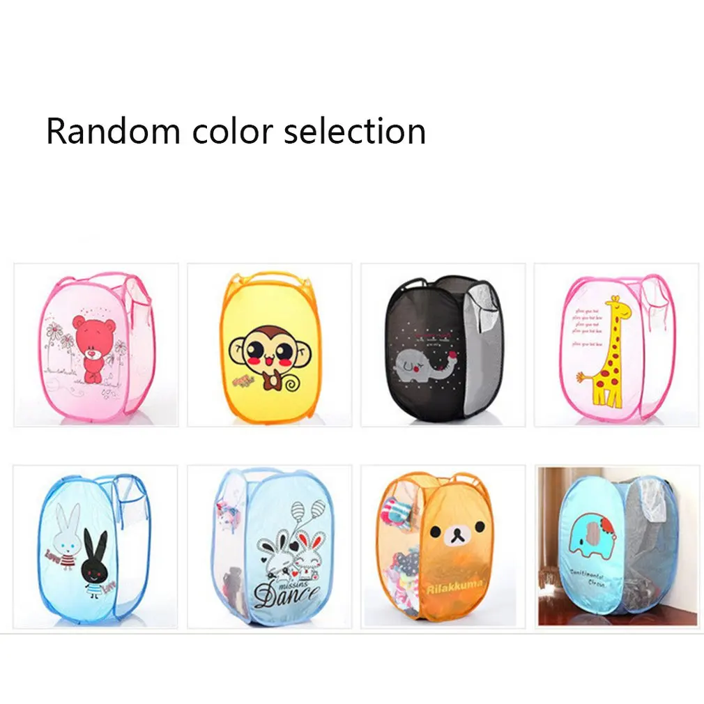

Cotton Mesh Washing Clothes Laundry Basket Bag Hamper Storage Laundry Bag Sorter Basket Foldable Washing Laundry Basket