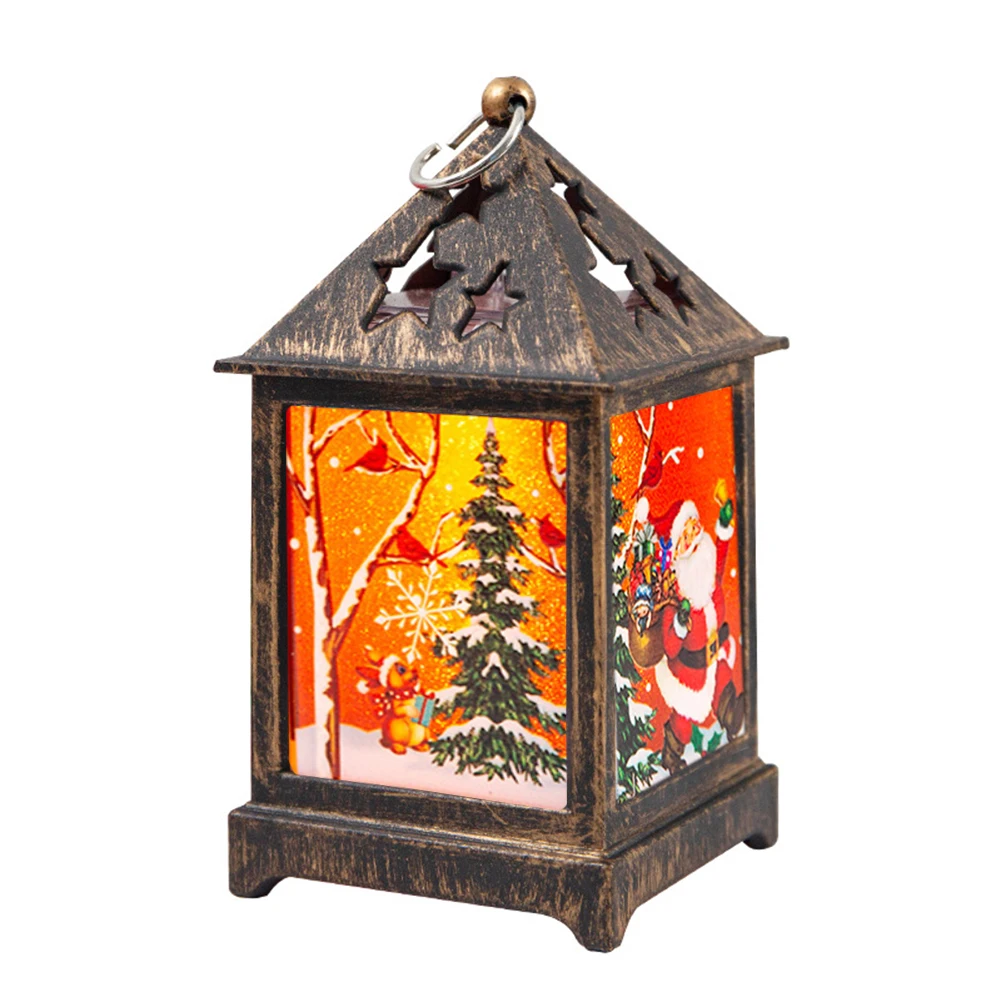 Рождественский Санта Клаус Снеговик Олень лампа «Распятие Христа» светильник подвесной фонарь орнамент домашние вечерние украшения