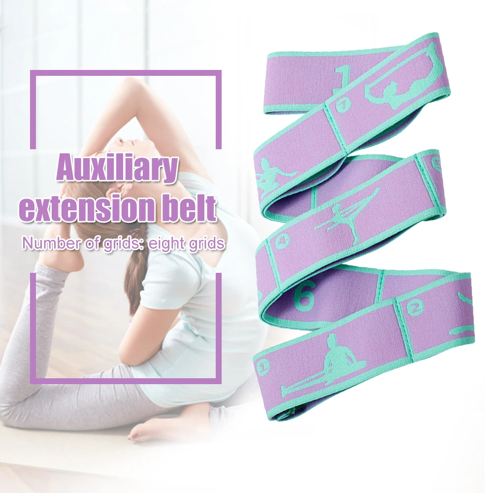 Yoga Auxiliary Stretch Training Belt Nylon 8 Grids Beginner Adult Kid