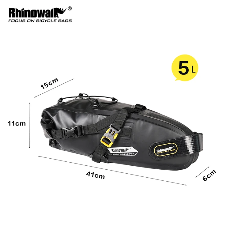 Rhinowalk 5L Bike Waterproof Bicycle Saddle Bag Reflective Large