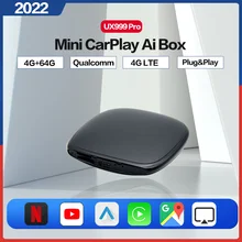 Carplay ai caixa netflix youtube sem fio android auto android 9.0 sistema ux999 pro buletooth 5.0 built-in gps para veículo