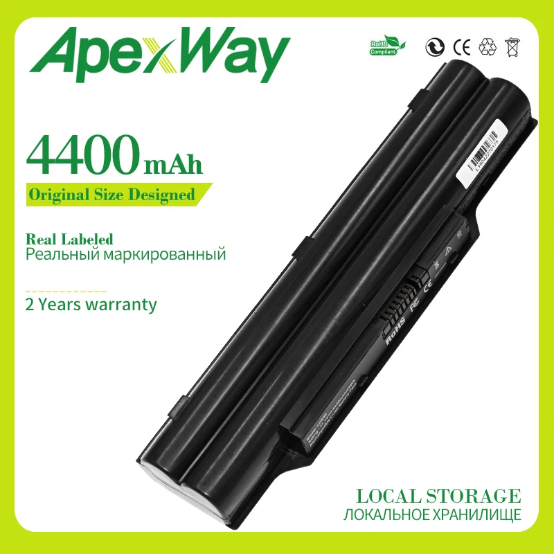 Аккумулятор Apexway для ноутбука Fujitsu LifeBook A530/AH531/A531/PH521/AH530/LH520 4400 мАч|Аккумуляторы