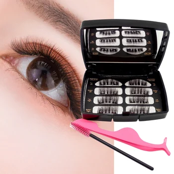 

8pcs Magnetic False Eyelashes No Glue Full Eye 3D Reusable Fake Eyelashes Natural Soft Eyelashes Extension Magnetic Eyelash Kit