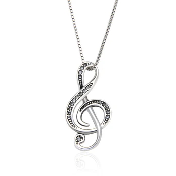 

[BLACK AWN] 925 Sterling Silver Jewelry musical note Necklace for Women Love-Song Series Sterling Silver Jewelry K058