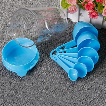 

7 Pieces / Set of Plastic Measuring Cups and Spoons Measuring Tea Coffee Kitchen Utensils Baking Tools Baking Tray Kitchen Tools