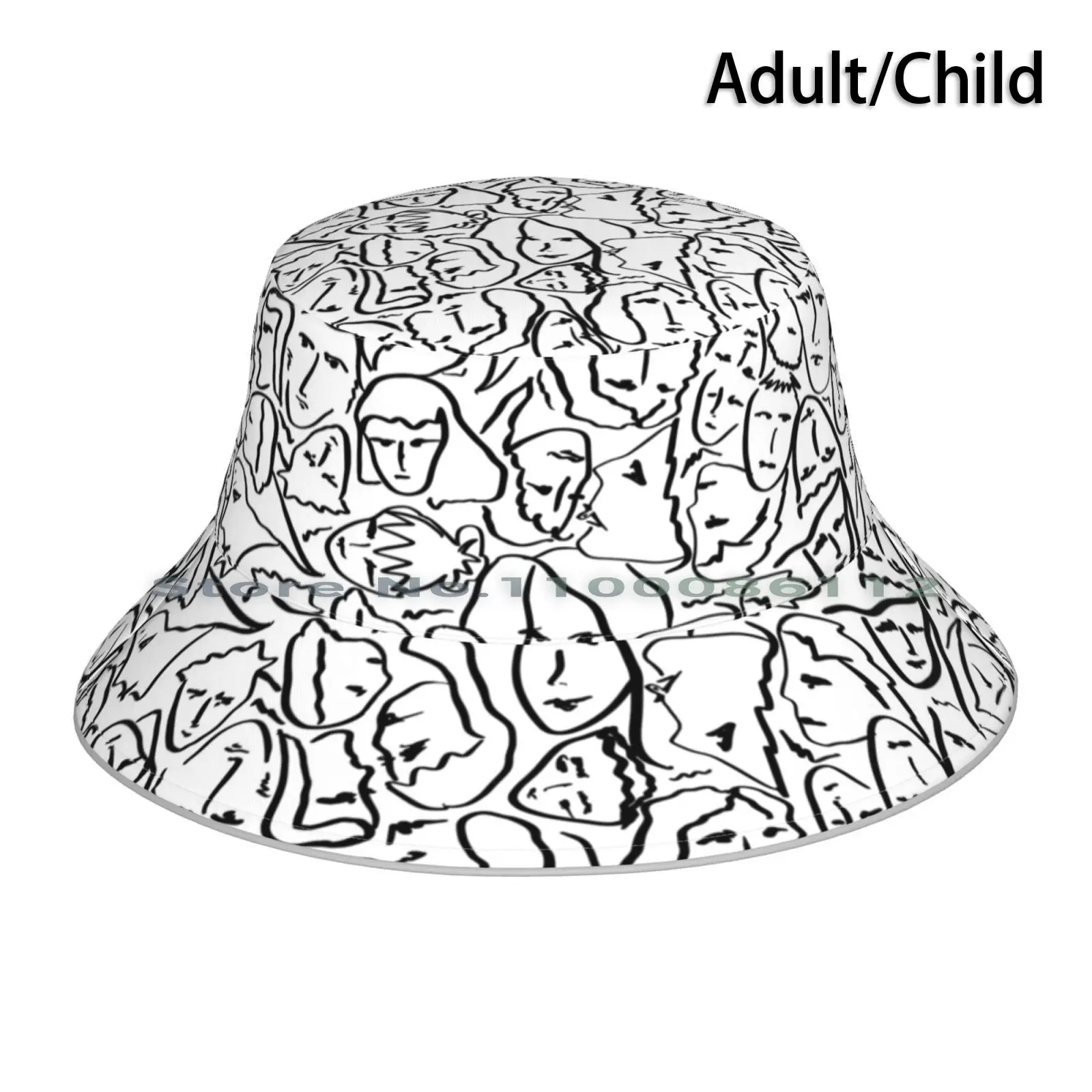 Chiama Con Il Tuo Nome Elios Shirt Faces In Black Drawns On White Cmbyn Bucket Hat Sun Cap Cmbyn Elio Faces Call Me By Your