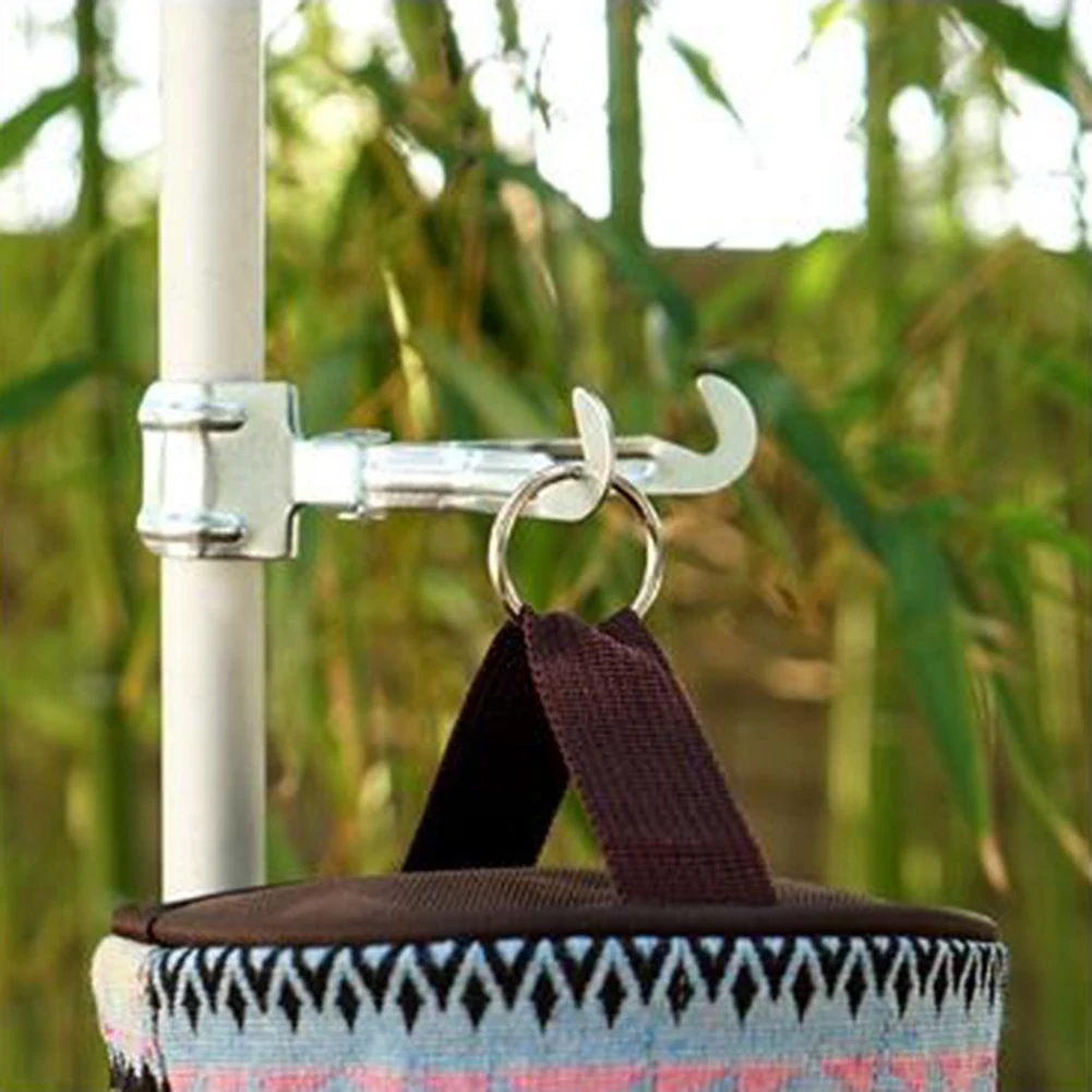 Tarp Clips Elastic Rope Hooks Outdoor Metal Iron Clip Multi-function Camping Tent Light Stand Hanging Hook Clamp Accessories