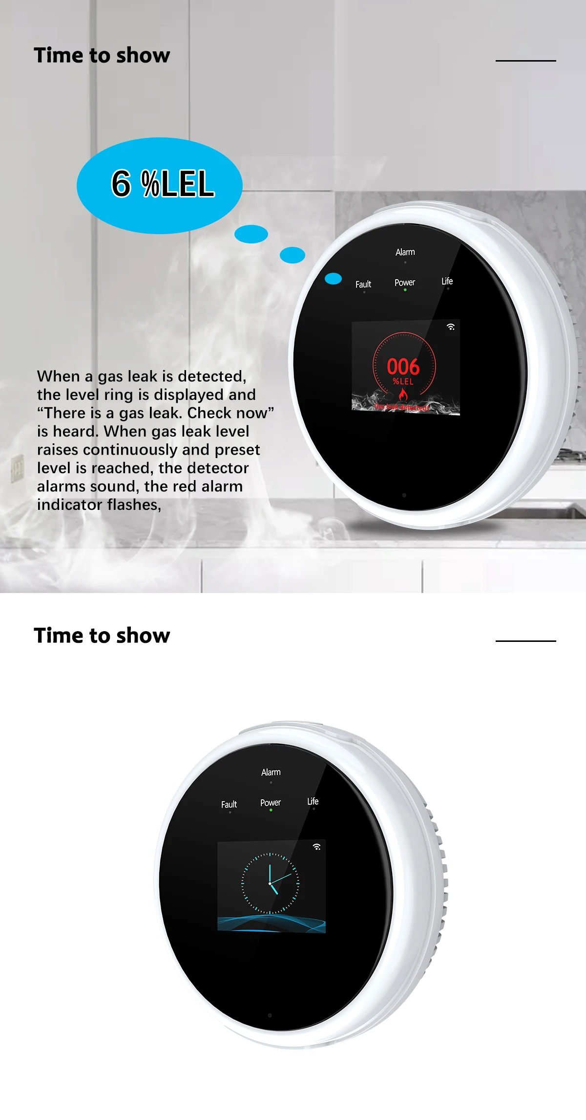 detector de temperatura e alarme para vazamento de gás natural