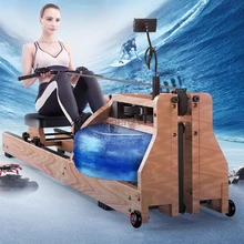 8090 Регулируемая водостойкая деревянная Двойная дорожка Бесшумная гребная машина аэробные упражнения для тела Планер для тренировок фитнес оборудование