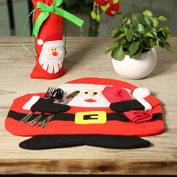 

Festnight Santa Clause Dining Mat Father Christmas Table Mat Soft Double Layer Place Mat with Napkin Christmas Decoration
