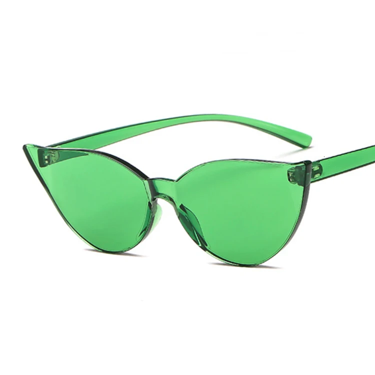 Для женщин Винтаж розовый кошачий глаз, солнцезащитные очки, прекрасный, солнцезащитные очки для девушек, Милое сексуальное Брендовая Дизайнерская обувь модные ретро Uv400 - Цвет линз: Green