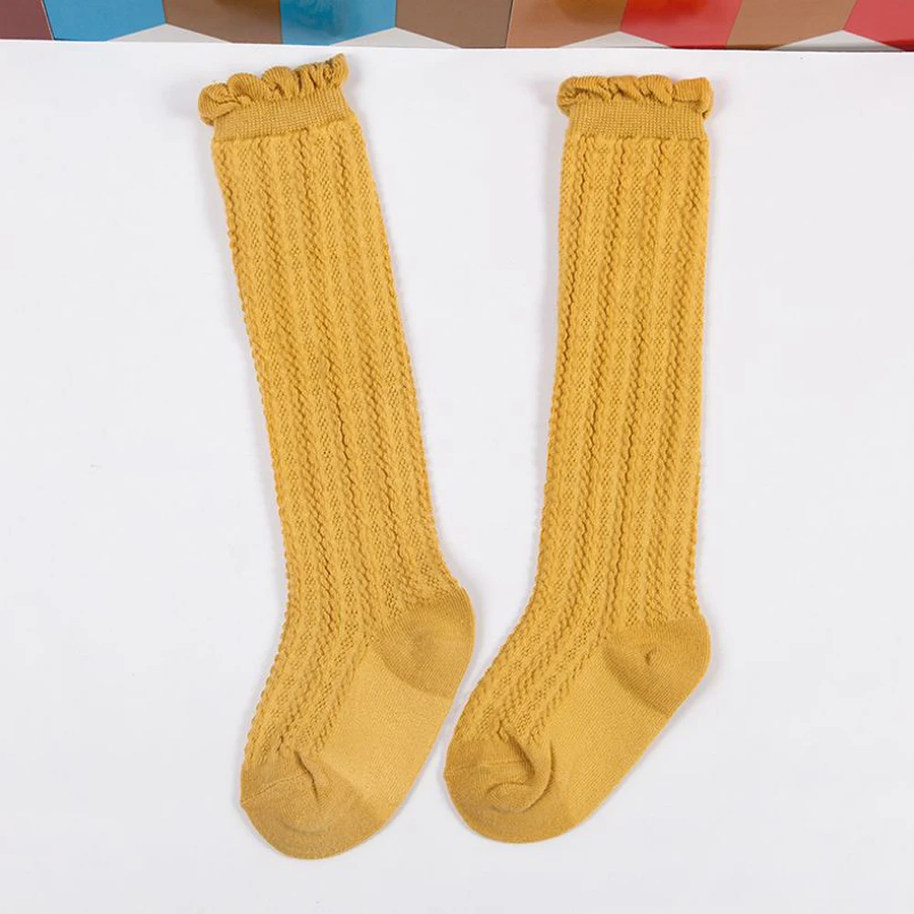 Гетры в испанском стиле для маленьких девочек Высокие Школьные носки с бантиком в рубчик для маленьких девочек, 5 цветов, новые стильные носки в испанском стиле