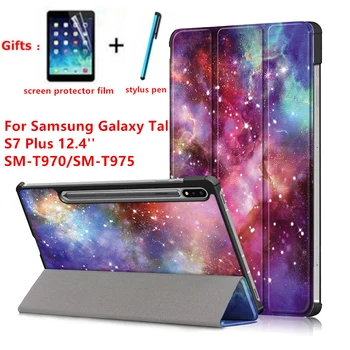 

Smart Case for samsung galaxy tab S7 Plus T970 T975 Tablet Stand Holder Magnetic cover for S7 Plus 12.4 inch +screen protector