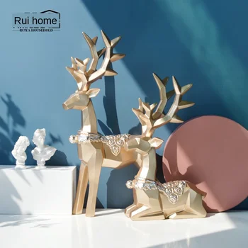 

Deers Sculpture Resin Deer Statue Nordic Decoration Home Decor Statues Deer Figurines Modern Decoration Deers Table Ornament
