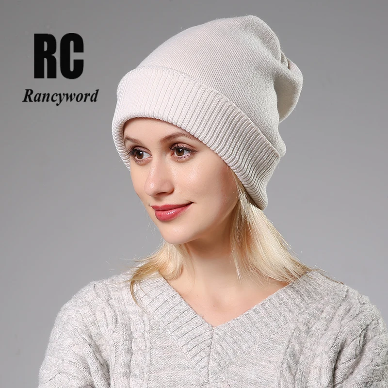 

Женские вязаные шапки [Rancyword], зимние шапки с кроличьим мехом, Повседневная Осенняя вязаная шапка для девочек, 2019