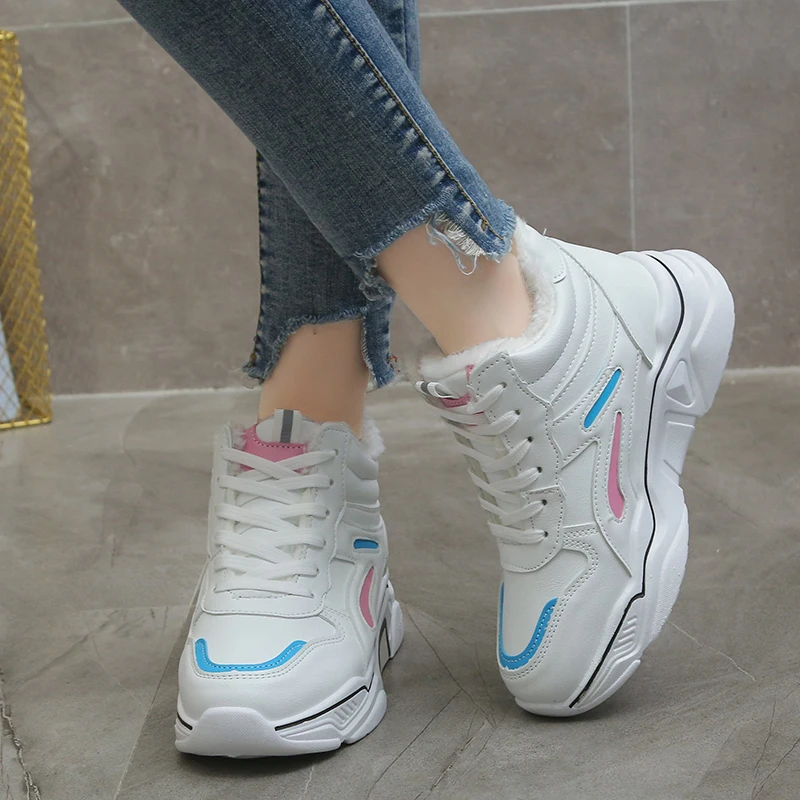 

WDHKUN Woman Chunky Sneakers Lace Up Women Walking Platform Ladies Flats Vulcanized Shoes Comfort Winter Women's Footwear