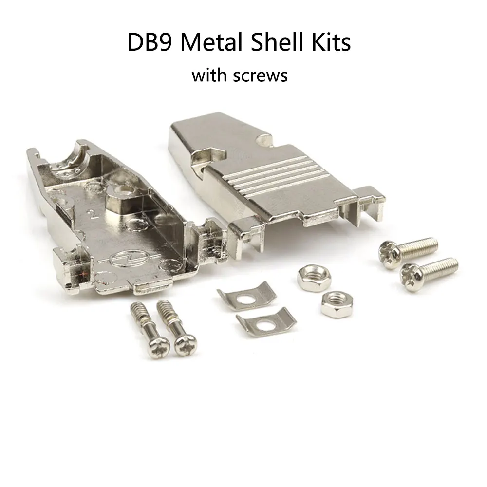 DB9 Metal Shell Kit With Screws for RS232 9 Pin Serial Port Connector Plug RS485 RS422 COM D-SUB9 Adapters Socket | Электроника