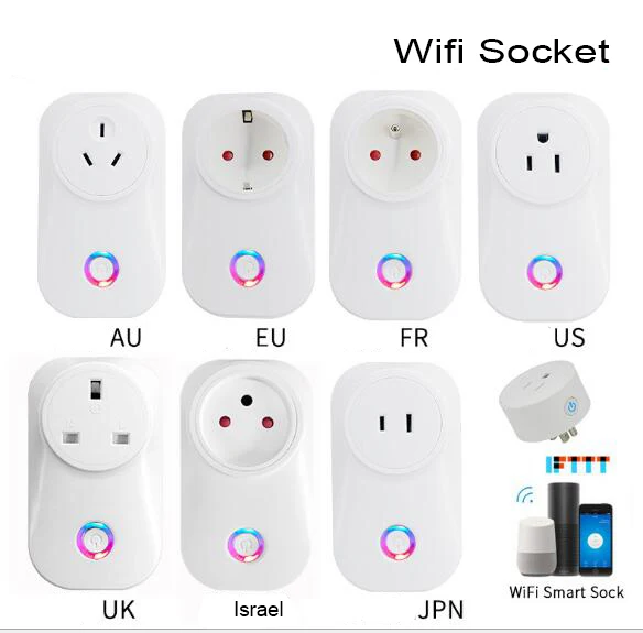 

All Standard Smart Life Smart Socket Wifi Socket WiFi 2.4GHz 10A Work With Alexa Google Assistant IFTTT Smart Life APP