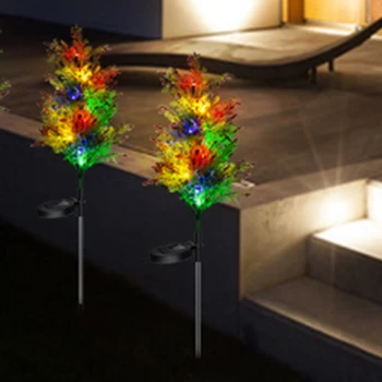 

New 2Pcs Outdoor Lawn Light Cypress Christmas Tree 8LED Lantern to Insert Lights Outdoor Christmas Decoration Garden Lights