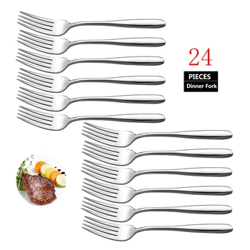 

Velaze 24-Piece Stainless Steel Mirror Polished Design Dinner Fork Set Tableware Silverware Cutlery Fruit Salad Fork Set