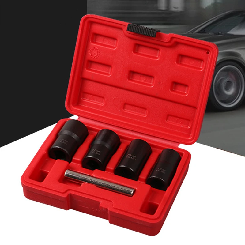 

5Pcs/Set Spiral Tire Screw Anti-Tooth Extractor Sleeve Nut Removal Tool for Automobiles Truck Repair Tool Accessories